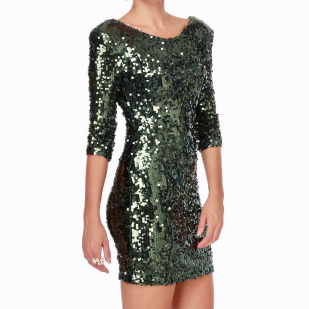 Blaque Label Supernova Green Sequin Dress 😍🥳🥂 - Picture 2 of 8